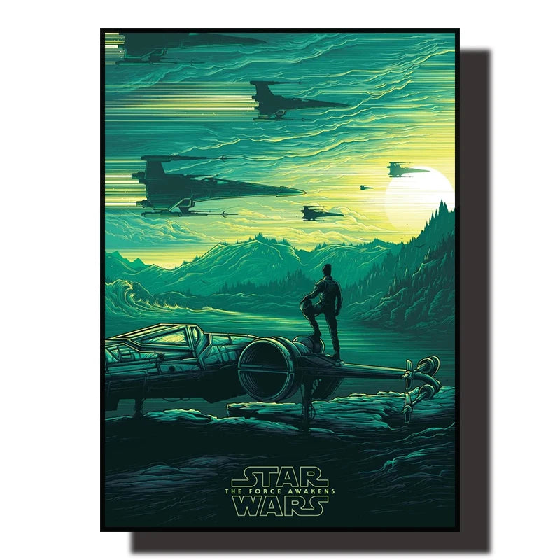 Star Wars Saga Canvas Wall Art – Retro Movie Posters & Minimalist Aesthetic Prints for Home Decor