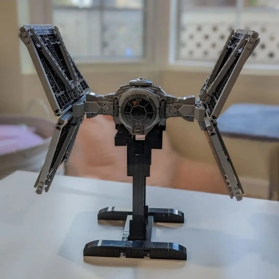 Imperial TIE Fighter Building Blocks Set - 496 Pcs Galactic Starship Model - Includes 3 Pilot & Trooper Figures - Space War Construction Toy & Display Piece - Premium Bricks Gift for Star Wars Fans