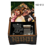 Disney-Pixar "Up" Hand-Crank Wooden Music Box - Married Life Theme Melody - Laser-Engraved Carl & Ellie Keepsake - Heartwarming Anniversary & Adventure Gift