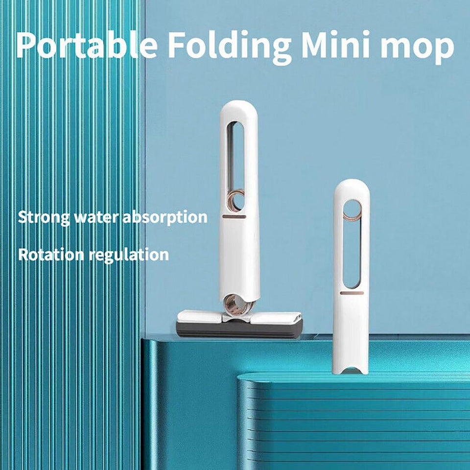 Portable Mini Squeeze Cleaning Mop (with 2 pcs head foam)