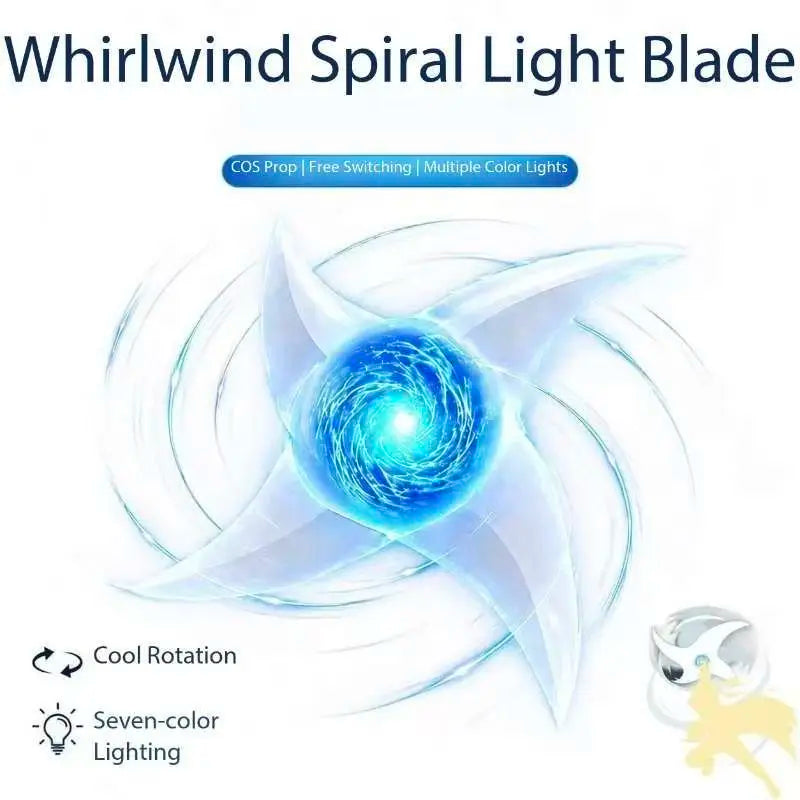 Rotating LED Rasenshuriken Cosplay Prop - Whirlwind Spiral Light Blade Hand Toy - Glowing Anime Energy Orb Floating Illusion Effect for Cosplay, Halloween & Night Shoots