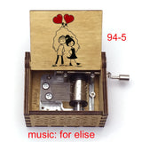 Für Elise Hand-Crank Wooden Music Box - Laser-Engraved Beethoven Classical Theme Replica - Elegant Ballerina Souvenir & Vintage Musical Keepsake Gift