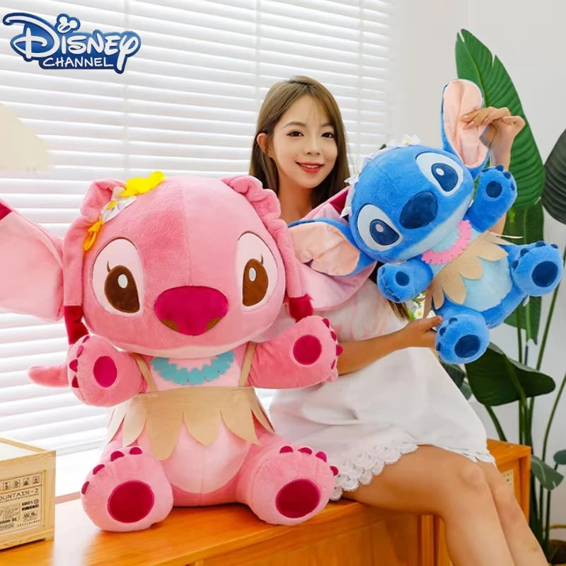 70cm Big Stitch Plush – Disney Soft Doll, Summer Grass Skirt Angel Toy for Kids