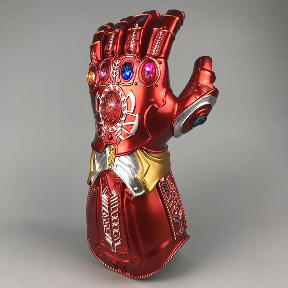 Infinity Gauntlet Prop Replica - Metallic Gold Armor Glove with 6 Infinity Stones - Marvel Superhero Cosplay Weapon, Costume Prop & Desk Display for Fans & Collectors