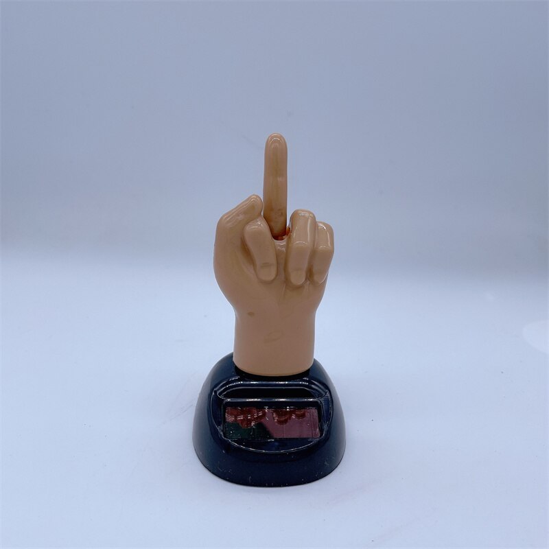 Middle Finger Solar Dashboard Ornament