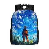 Naruto Eight Trigrams Sealing Emblem Backpack - Minimalist Nine-Tails Seal Symbol Canvas Bookbag - Black Anime Laptop Daypack for Students, Travel & Cosplay