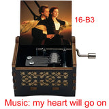 Titanic "My Heart Will Go On" Hand-Crank Wooden Music Box - Laser-Engraved Jack & Rose Movie Scene - Romantic Anniversary & Valentine's Day Gift - Vintage Musical Keepsake for Movie Lovers