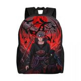 Itachi Uchiha Manga Collage Backpack - Anime Torn Graphic School Bookbag with Sharingan Eyes - Durable Canvas Laptop Daypack for Anime Fans, Students & Cosplay
