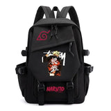 Anime Tactical Buckle Canvas Backpack - Leaf Village & Anbu Mask Graphic School Bookbag with Laptop Sleeve - Aesthetic Multi-Pocket Travel Rucksack for Students & Anime Fans