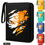 Anime Rogue Ninja Zippered Trading Card Binder - 9-Pocket PU Leather TCG Collector Folder Album with Wrist Strap & Red Cloud Graphic - Portable Storage Case for Pokemon, MTG, Yu-Gi-Oh & Sports Cards