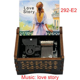 "Love Story" Hand-Crank Wooden Music Box - Taylor Swift Inspired Fan Souvenir - Laser-Engraved Portrait & Classic Lyric Motif - Premium Musical Keepsake Gift