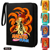 Anime Rogue Ninja Zippered Trading Card Binder - 9-Pocket PU Leather TCG Collector Folder Album with Wrist Strap & Red Cloud Graphic - Portable Storage Case for Pokemon, MTG, Yu-Gi-Oh & Sports Cards