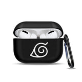 Anime Ninja Protective Silicone Case Cover for AirPods Pro / 1 & 2 / 3 - Shockproof Earphone Case with Carabiner Clip Featuring Akatsuki Cloud, Uchiha Crest & Rinnegan Seals - Gift for Anime Fans & Gamers