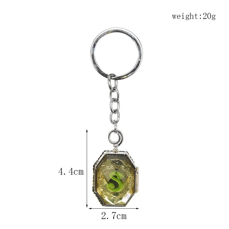 Harry Potter Horcrux Necklace & Keychain Set - Slytherin Locket, Ravenclaw Diadem, Hufflepuff Cup - Vintage Movie Replica Jewelry for Fans