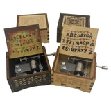 Stranger Things Alphabet Wall Hand-Crank Music Box - Vintage Laser-Engraved Wooden Keepsake - Classic Sci-Fi Mystery Movie Souvenir & Collector’s Gift