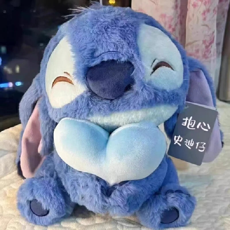 Classic Blue Alien Hugging Duckling Plush Toy - Cute Experiment 626 Duck Plushie Cushion - Kawaii Soft Fluffy Stuffed Animal Doll - Collectible Nostalgic Fan Gift for Kids Room, Bed & Desk Display - (35-80cm)