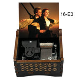 Titanic "My Heart Will Go On" Hand-Crank Wooden Music Box - Laser-Engraved Jack & Rose Movie Scene - Romantic Anniversary & Valentine's Day Gift - Vintage Musical Keepsake for Movie Lovers