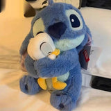 Classic Blue Alien Hugging Duckling Plush Toy - Cute Experiment 626 Duck Plushie Cushion - Kawaii Soft Fluffy Stuffed Animal Doll - Collectible Nostalgic Fan Gift for Kids Room, Bed & Desk Display - (35-80cm)