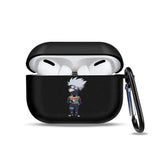 Anime Ninja Protective Silicone Case Cover for AirPods Pro / 1 & 2 / 3 - Shockproof Earphone Case with Carabiner Clip Featuring Akatsuki Cloud, Uchiha Crest & Rinnegan Seals - Gift for Anime Fans & Gamers