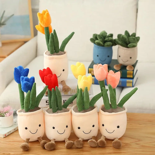 Tulip and Succulent Plant Plush Toy