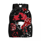Itachi Uchiha Manga Collage Backpack - Anime Torn Graphic School Bookbag with Sharingan Eyes - Durable Canvas Laptop Daypack for Anime Fans, Students & Cosplay