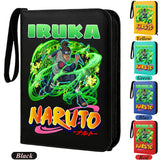 Anime Rogue Ninja Zippered Trading Card Binder - 9-Pocket PU Leather TCG Collector Folder Album with Wrist Strap & Red Cloud Graphic - Portable Storage Case for Pokemon, MTG, Yu-Gi-Oh & Sports Cards