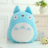 Cute Anime Forest Spirit Plush Cushion - Kawaii Magical Grey & Blue Spirit Pillow - Retro Black Cat Stuffed Animal Doll - Nostalgic Manga Fan Gift for Bed, Couch & Gaming Room Decor