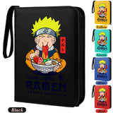 Anime Rogue Ninja Zippered Trading Card Binder - 9-Pocket PU Leather TCG Collector Folder Album with Wrist Strap & Red Cloud Graphic - Portable Storage Case for Pokemon, MTG, Yu-Gi-Oh & Sports Cards