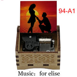 Für Elise Hand-Crank Wooden Music Box - Laser-Engraved Beethoven Classical Theme Replica - Elegant Ballerina Souvenir & Vintage Musical Keepsake Gift