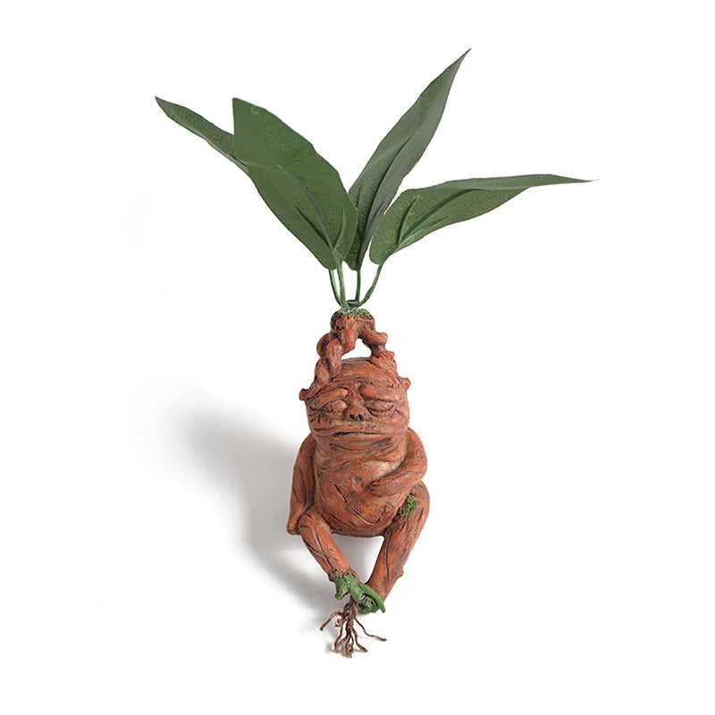 Mandrake Root Resin Statue - Handcrafted Harry Potter Inspired Garden Figurine & Indoor Mythical Plant Decor - Realistic Mandragora Herbology Art Ornament