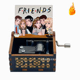 Friends TV Show Hand-Crank Wooden Music Box - "I'll Be There For You" Theme Song - Laser-Engraved Cast Silhouette & Iconic Umbrella Art - Nostalgic TV Series Collectible & Best Friend Gift