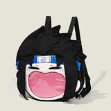 Anime Plush Ita Bag Crossbody Shoulder Bag - Clear Display Window Plushie Purse for Enamel Pins & Keychains Featuring Gaara & Sasuke - Aesthetic Ita Bag for Conventions, Cosplay & Anime Fans