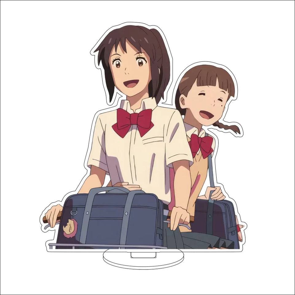 Your Name Anime Acrylic Standee Collection - Premium Taki & Mitsuha Timeline Variant Figures - Kimi no Na wa Kataware-doki Twilight Desk Decor - Romantic Manga Fan Gift Set for Bookshelf, Desk & Room Display