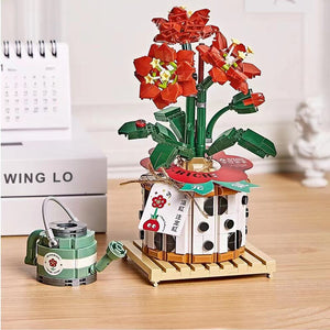 Strawberry and Flower Bouquet Potted Building Blocks