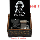 Für Elise Hand-Crank Wooden Music Box - Laser-Engraved Beethoven Classical Theme Replica - Elegant Ballerina Souvenir & Vintage Musical Keepsake Gift