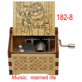 Disney-Pixar "Up" Hand-Crank Wooden Music Box - Married Life Theme Melody - Laser-Engraved Carl & Ellie Keepsake - Heartwarming Anniversary & Adventure Gift