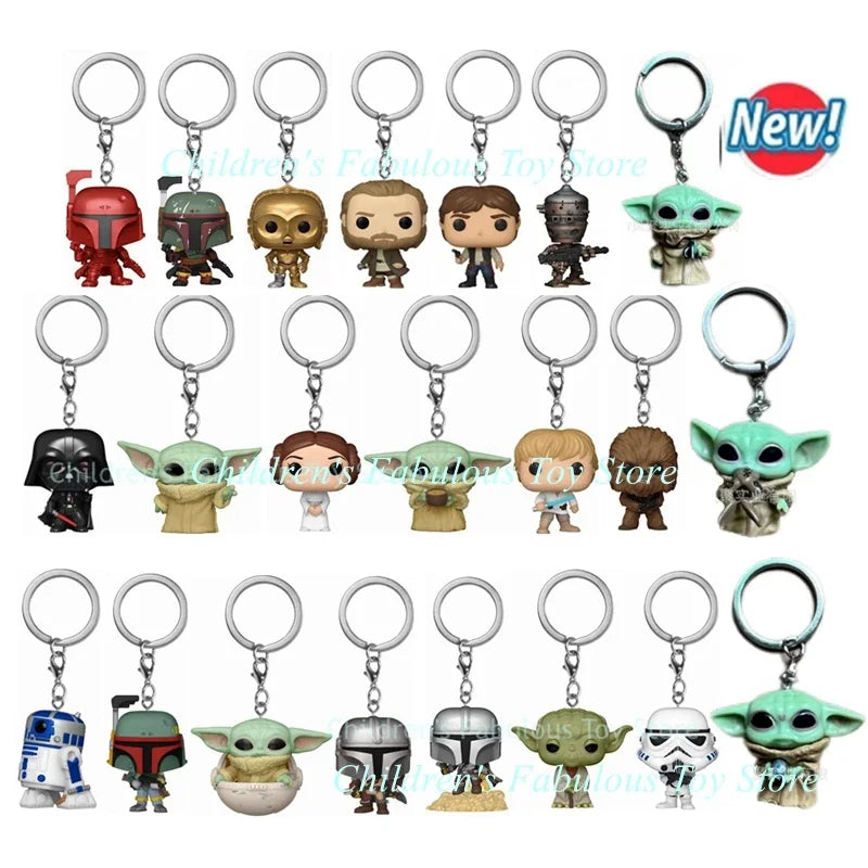 Star Wars Mini Figure Keychains - 29 Styles Featuring Baby Yoda (Grogu), The Mandalorian, Darth Vader, & Boba Fett - Premium Funko-Style Pocket Collectibles & Fan Gifts