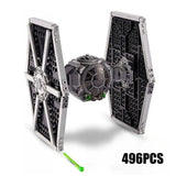 Imperial TIE Fighter Building Blocks Set - 496 Pcs Galactic Starship Model - Includes 3 Pilot & Trooper Figures - Space War Construction Toy & Display Piece - Premium Bricks Gift for Star Wars Fans