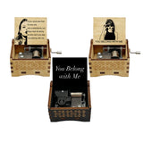 "You Belong With Me" Hand-Crank Wooden Music Box - Taylor Swift Inspired Fan Souvenir - Laser-Engraved Lyrics & Portrait - Limited Edition Musical Keepsake Gift