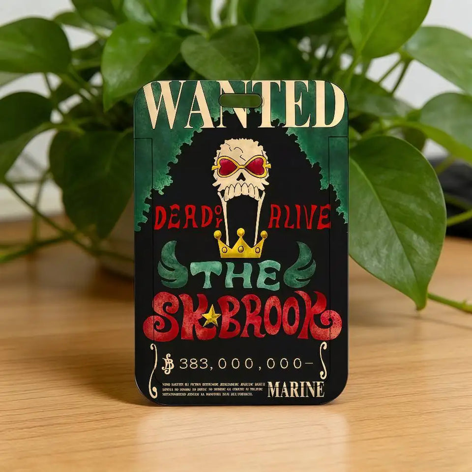 Anime Pirate Wanted Poster Luggage Tag - Vintage Monkey D Luffy Gear 5 Bounty Card - Retro Vinsmoke Sanji & Nico Robin Travel ID Bag Tag - Nostalgic Manga Fan Gift for Backpack, Suitcase & Keychain