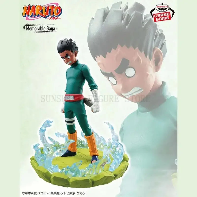 Naruto Memorable Saga Rock Lee Action Figure - Official Bandai Spirits Banpresto Statue with Dust Effect Base - Collectible Anime Desk Figure -12CM