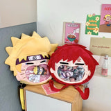 Anime Plush Ita Bag Crossbody Shoulder Bag - Clear Display Window Plushie Purse for Enamel Pins & Keychains Featuring Gaara & Sasuke - Aesthetic Ita Bag for Conventions, Cosplay & Anime Fans