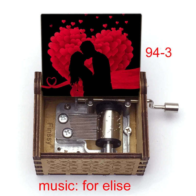 Für Elise Hand-Crank Wooden Music Box - Laser-Engraved Beethoven Classical Theme Replica - Elegant Ballerina Souvenir & Vintage Musical Keepsake Gift