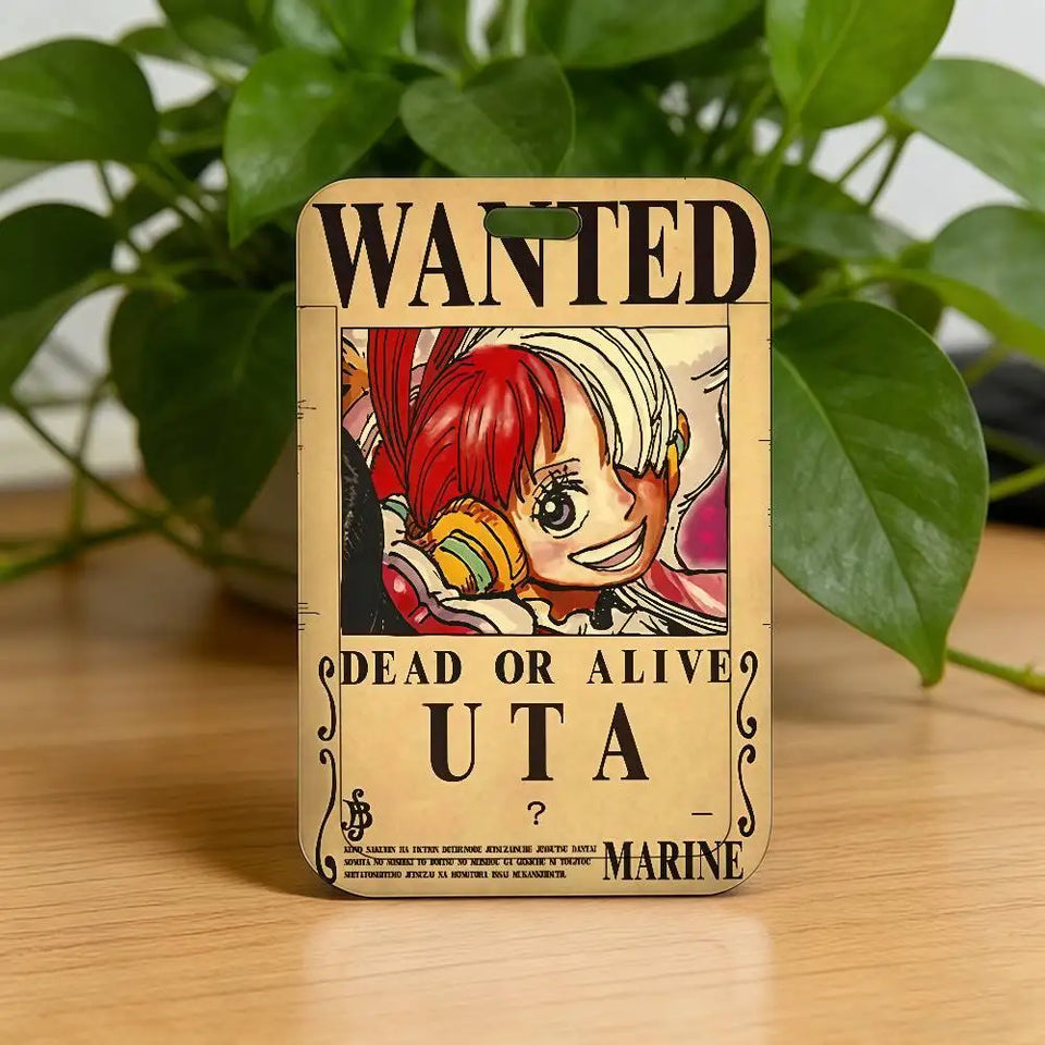 Anime Pirate Wanted Poster Luggage Tag - Vintage Monkey D Luffy Gear 5 Bounty Card - Retro Vinsmoke Sanji & Nico Robin Travel ID Bag Tag - Nostalgic Manga Fan Gift for Backpack, Suitcase & Keychain