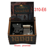 Silent Hill Hand-Crank Wooden Music Box - "Promise (Reprise)" Theme - Pyramid Head Laser-Engraved Keepsake - Gothic Horror Gaming Collectible - Psychological Horror Movie Merchandise