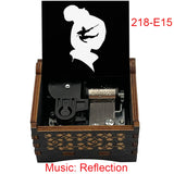 Legendary Warrior Princess Engraved Wooden Music Box - Retro Hand Cranked Musical Box with Reflection Song Theme - Nostalgic Asian Folklore Fan Keepsake Gift for Birthday, Room & Desk Decor