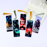 Star Wars Collectible Bookmark Set with Silk Tassels - Premium Mandalorian, Darth Vader & Luke Skywalker Graphic Book Page Markers - Durable Sci-Fi Reading Accessories - Cool Gift for Bookworms & Fans