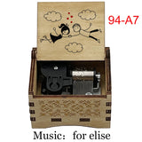 Für Elise Hand-Crank Wooden Music Box - Laser-Engraved Beethoven Classical Theme Replica - Elegant Ballerina Souvenir & Vintage Musical Keepsake Gift