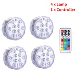 10 LED Remote Controlled RGB Submersible Light
