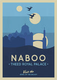 Star Wars Travel Poster Canvas Wall Art - Vintage Retro Planet Prints - Minimalist Sci-Fi Movie Decor for Home, Office, or Game Room - Naboo, Mustafar & Endor Editions